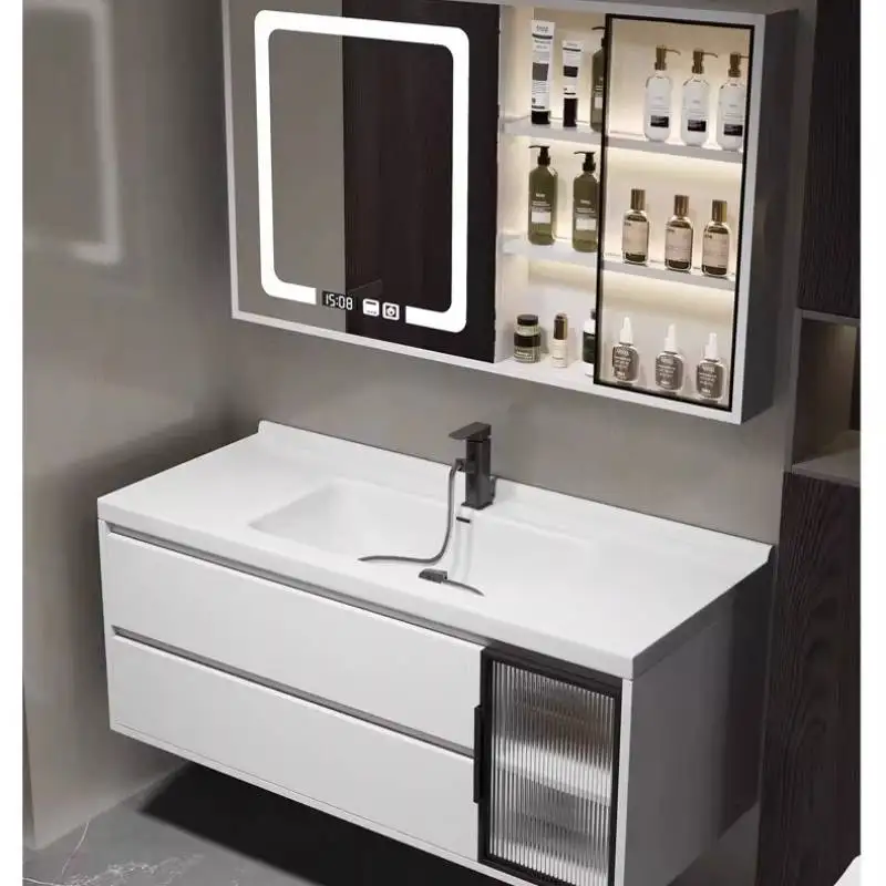 Black Modern Bathroom Cabinet Vertical Wooden Mirror Drawers Bathroom Cabinet Wall Washing Luxury Armoire De Rangement Furniture
Black Modern Bathroom Cabinet Vertical Wooden Mirror Drawers Bathroom Cabinet Wall Washing Luxury Armoire De Rangement Furniture