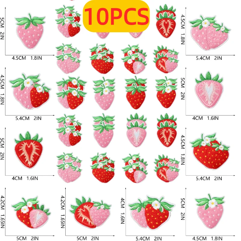 Wholesale Pink Strawberry Embroidery Label 10PCS Fruit Patch Sticker Sweet Red Berry Cream For DIY Clothing Decoration
Wholesale Pink Strawberry Embroidery Label 10PCS Fruit Patch Sticker Sweet Red Berry Cream For DIY Clothing Decoration