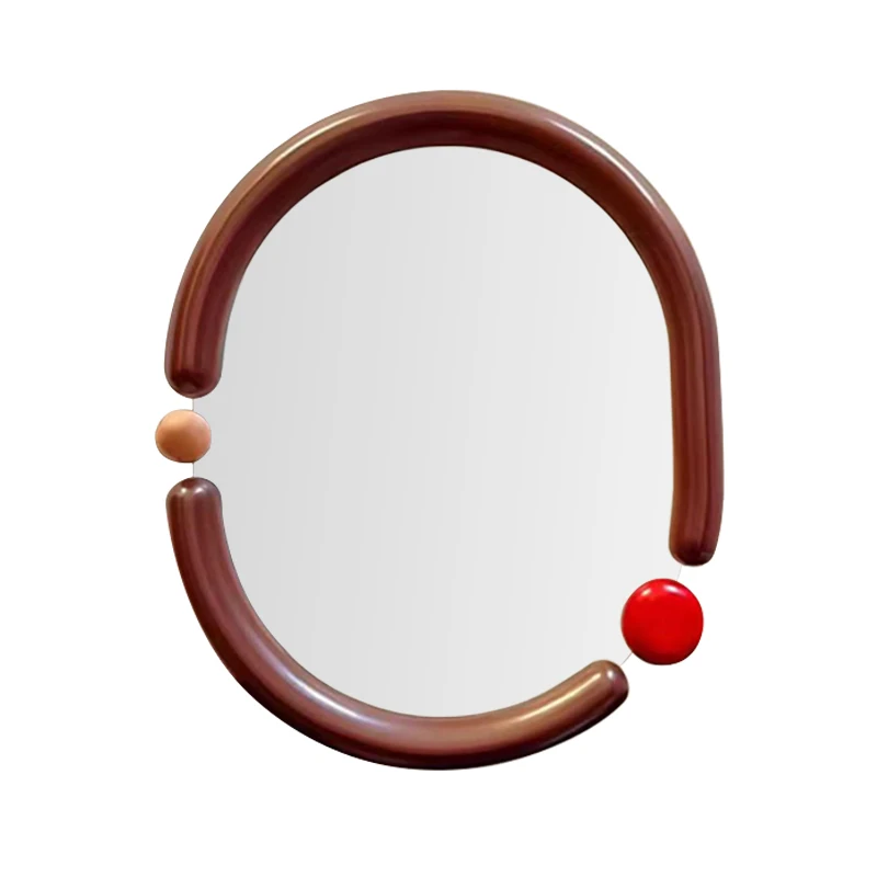 Simple and modern creative cream wind wall-mounted bathroom bathroom mirror, oval bedroom wall-mounted vanity mirror
Simple and modern creative cream wind wall-mounted bathroom bathroom mirror, oval bedroom wall-mounted vanity mirror