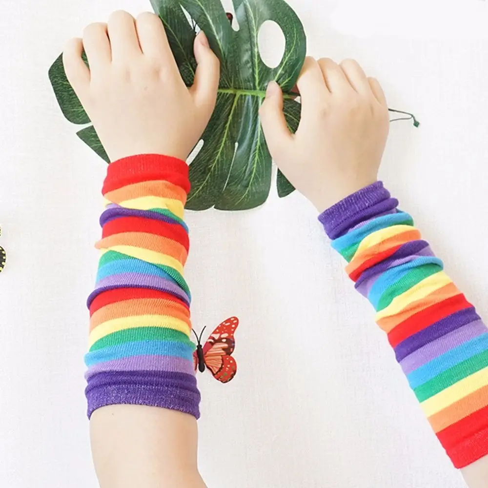 Outdoor Simple Thin Summer Sun Protective Girls Rainbow Sleeve Cuff Striped Arm Warmers Female Arm Warmers Knitting Gloves
Outdoor Simple Thin Summer Sun Protective Girls Rainbow Sleeve Cuff Striped Arm Warmers Female Arm Warmers Knitting Gloves