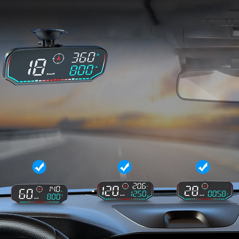 Car Speed Gauge HUD Speedometer Head Up Display Overspeed Alarm KMH MPH Safe Driving GPS Compass Time Clock Altitude Measurement
Car Speed Gauge HUD Speedometer Head Up Display Overspeed Alarm KMH MPH Safe Driving GPS Compass Time Clock Altitude Measurement