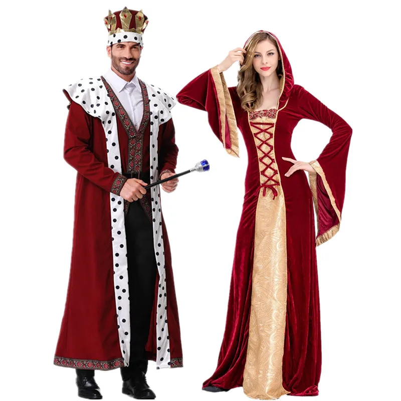 Medieval King And Queen Costume Robe Retro Halloween Role Play Couple Outfit Stage Performance Middle Ages Theme Clothing
Medieval King And Queen Costume Robe Retro Halloween Role Play Couple Outfit Stage Performance Middle Ages Theme Clothing