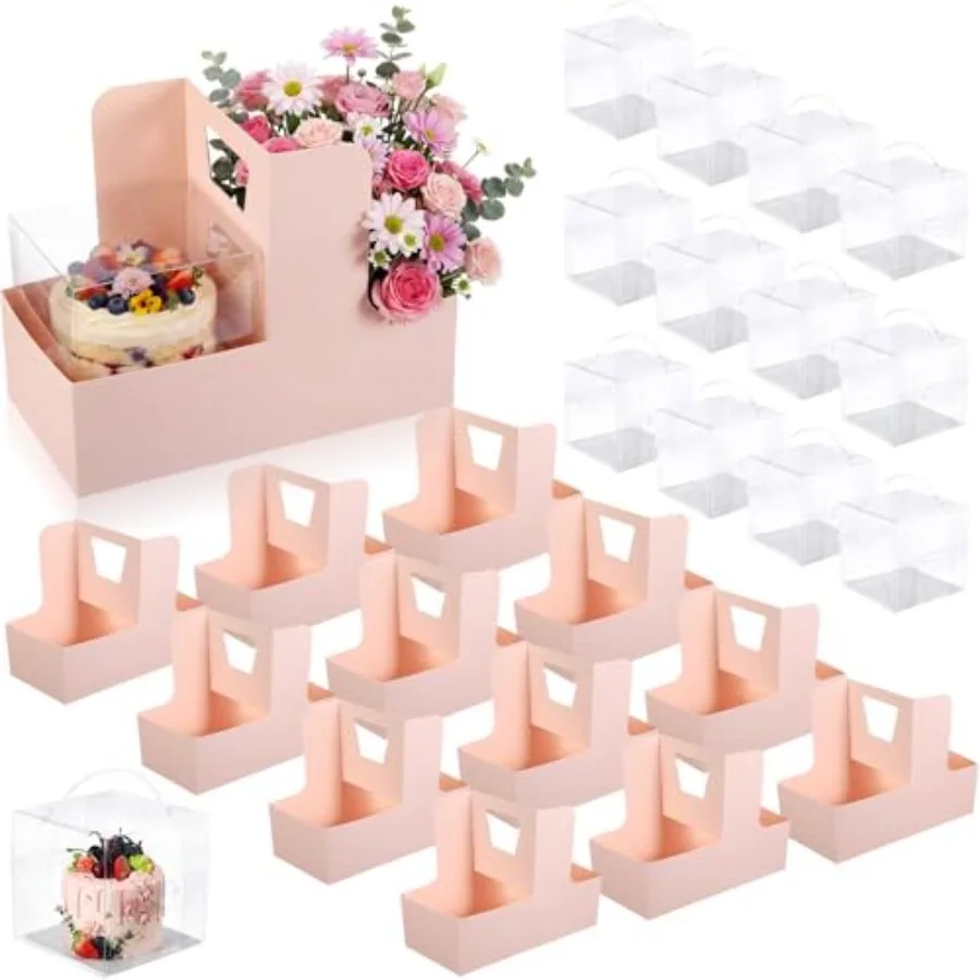 Flower Gift Boxes for Wedding Arrangement: 12 Sets Transparent PVC Cake Boxes in White, Classic Design, Blank Surface, Lightwei
Flower Gift Boxes for Wedding Arrangement: 12 Sets Transparent PVC Cake Boxes in White, Classic Design, Blank Surface, Lightwei