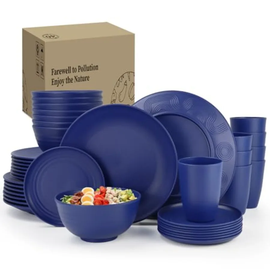 40 Pcs Wheat Straw Dinnerware Sets Dinner Plates Cups Pasta Bowls Dishes Set For 8 Microwave Safe Plates and Bowls Sets
40 Pcs Wheat Straw Dinnerware Sets Dinner Plates Cups Pasta Bowls Dishes Set For 8 Microwave Safe Plates and Bowls Sets