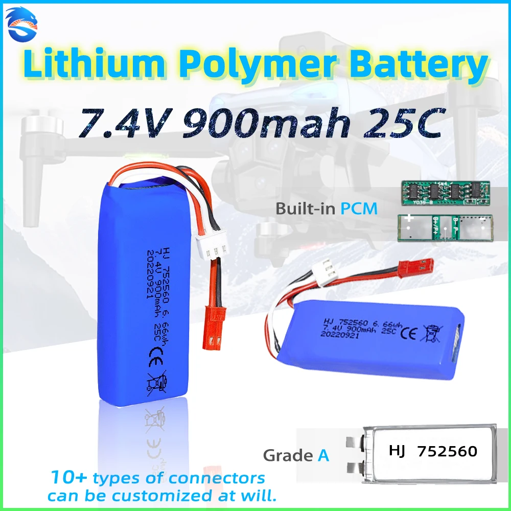 skymaker 7.4V 900mAh High-Rate LiPo Battery(752560) 25C for XK X520 aircraft or RC car and ship upgrade accessories
skymaker 7.4V 900mAh High-Rate LiPo Battery(752560) 25C for XK X520 aircraft or RC car and ship upgrade accessories
