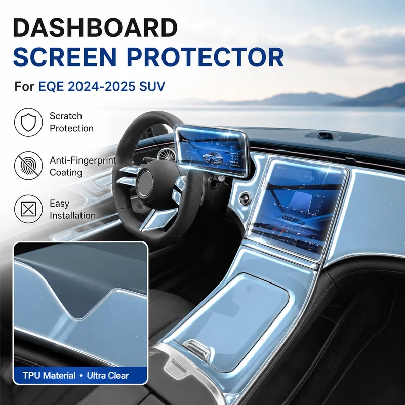 TPU Interior Dashboard Screen Protector Film for Mercedes-Benz EQE 2024-2025 SUV Car Accessories, Easy Installation
TPU Interior Dashboard Screen Protector Film for Mercedes-Benz EQE 2024-2025 SUV Car Accessories, Easy Installation