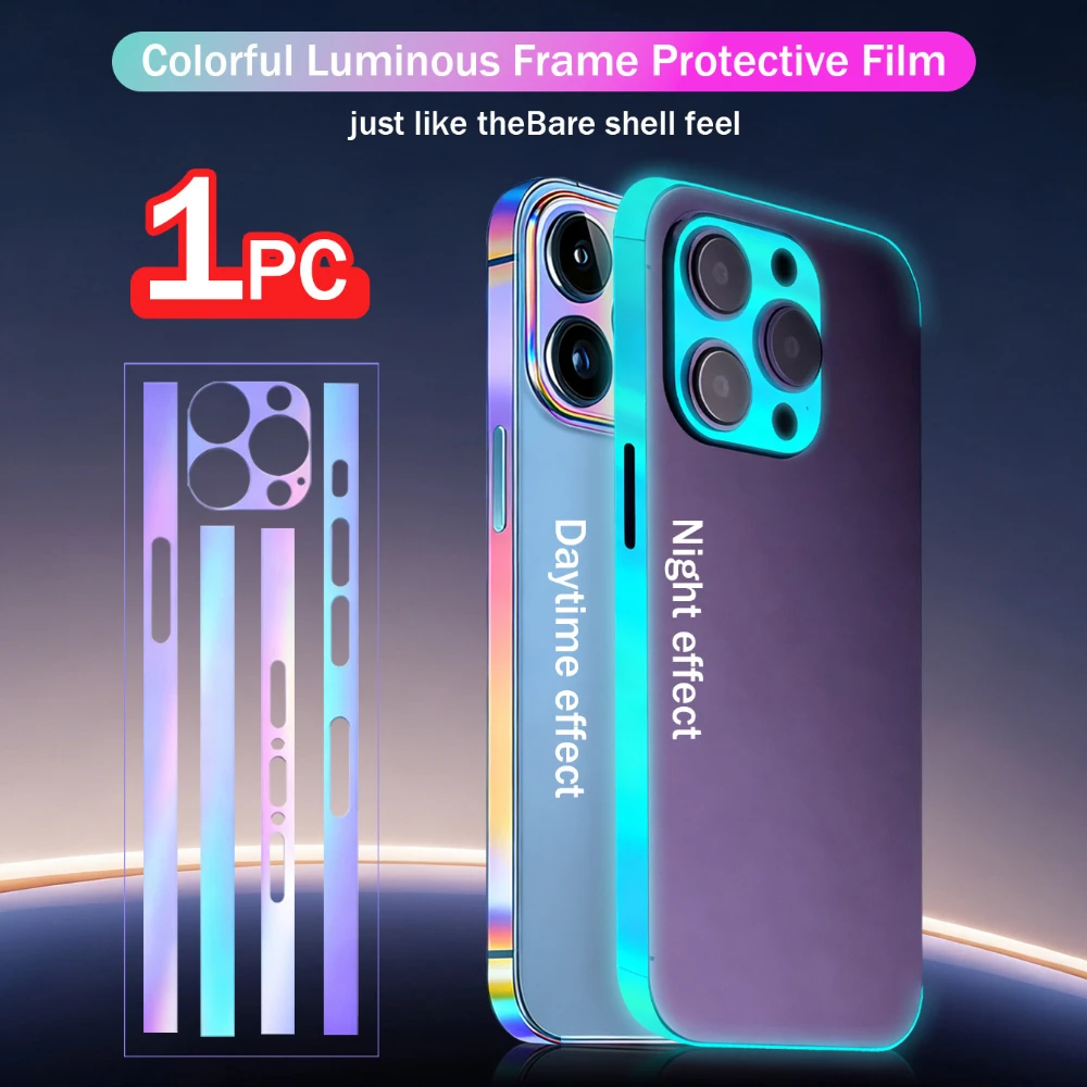 NNBILI 1Pcs Glowing Side Protective Films With Colorful Borders Providing Full Corner Protection And Scratch For iPhone17Pro Max
NNBILI 1Pcs Glowing Side Protective Films With Colorful Borders Providing Full Corner Protection And Scratch For iPhone17Pro Max