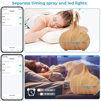 Tuya WiFi Smart 500ML Electric Aroma Diffuser Essential Oil Diffuser Air Humidifier Ultrasonic Remote Control Mist Maker Home