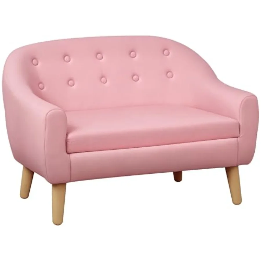 2-Seat Sofa for Ages 3-7 Pink Linen-Like Fabric and Wooden Frame Couch Chair with 11 High Seat Ideal for Home or Nursery
2-Seat Sofa for Ages 3-7 Pink Linen-Like Fabric and Wooden Frame Couch Chair with 11 High Seat Ideal for Home or Nursery