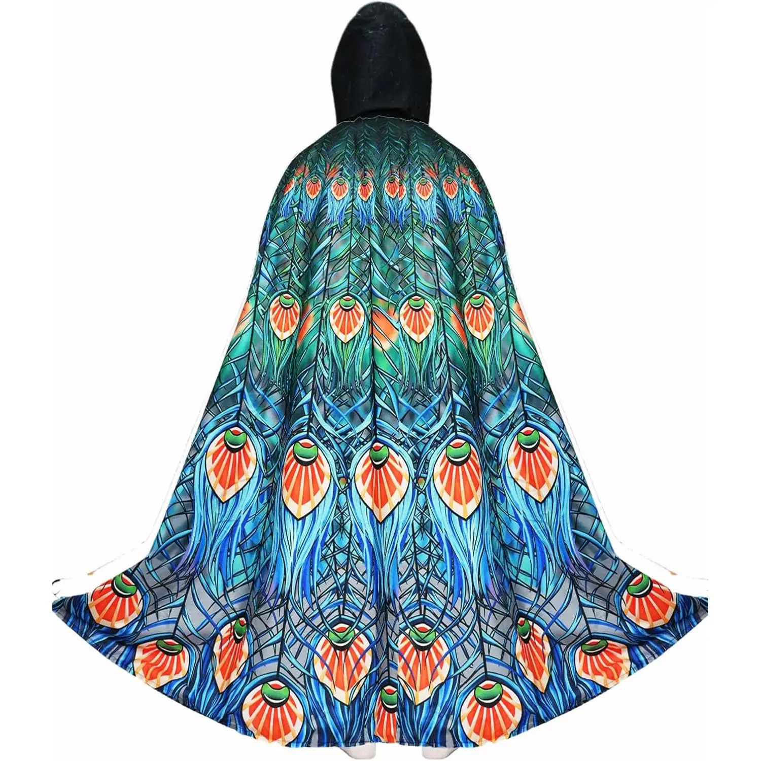 Длинный плащ с капюшоном павлина для взрослых, карнавальный костюм с принтом, плащ унисекс для взрослых, мужчин и женщин, Рождественский косплей, косплей 
Длинный плащ с капюшоном павлина для взрослых, карнавальный костюм с принтом, плащ унисекс для взрослых, мужчин и женщин, Рождественский косплей, косплей