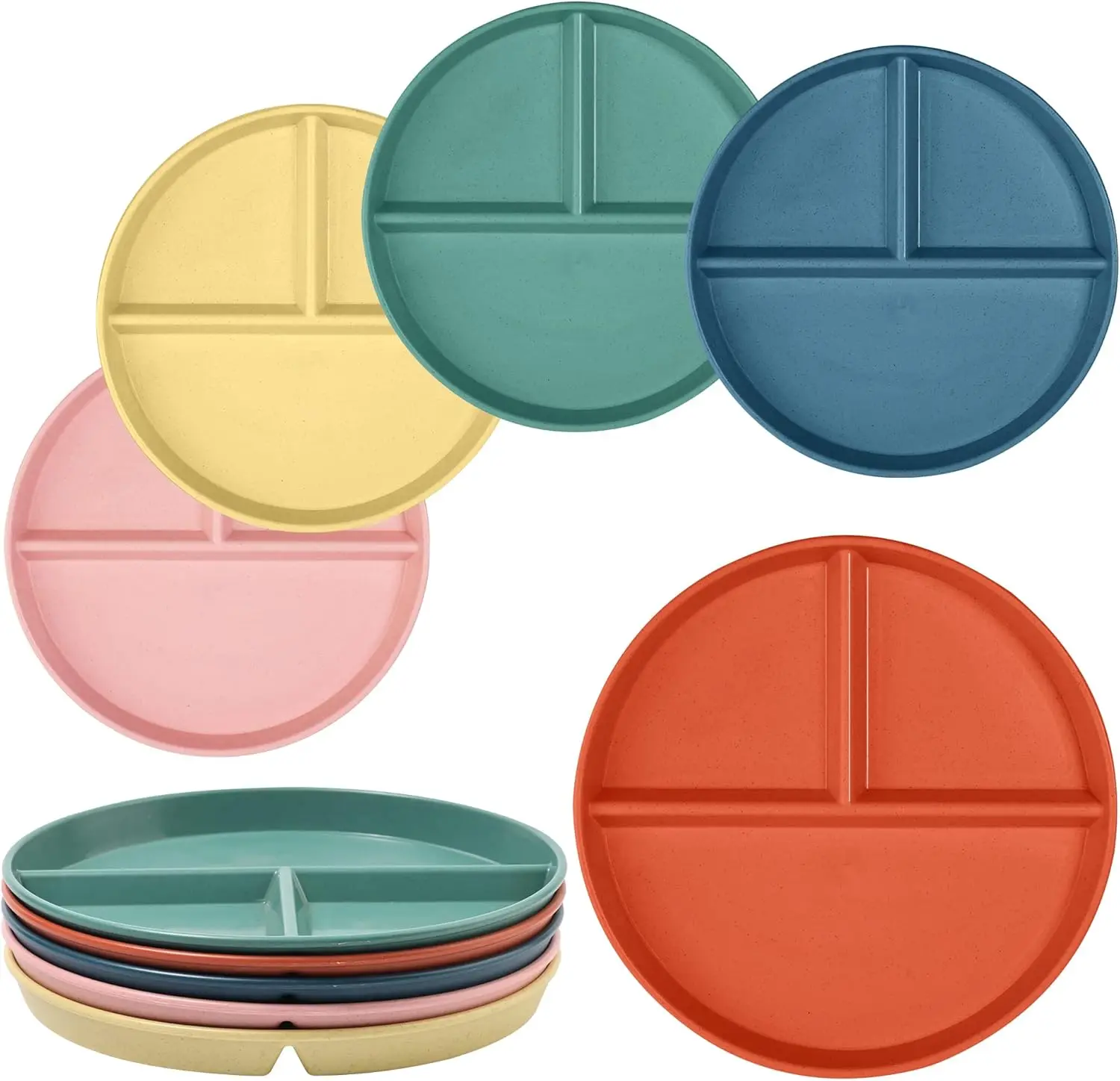 9" 3-Compartment Portion Control Plate, Divided Plates for Kids Adults, Wheat Straw, Microwave & Dishwasher Safe, 5 Colors
9" 3-Compartment Portion Control Plate, Divided Plates for Kids Adults, Wheat Straw, Microwave & Dishwasher Safe, 5 Colors