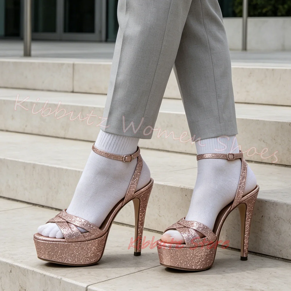 Bling Bling Sandals Glossy Platform Peep Toe Kitten Heels Ankle Strap Solid Color Fashion Elegant Sexy Party Dress Women Shoes
Bling Bling Sandals Glossy Platform Peep Toe Kitten Heels Ankle Strap Solid Color Fashion Elegant Sexy Party Dress Women Shoes
