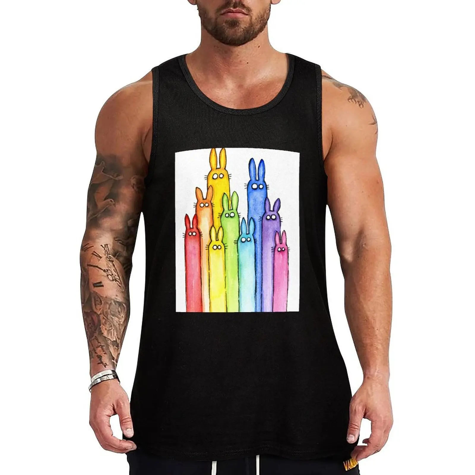 Rainbow of Bunny Rabbits Watercolor Tank Top Men's gym articles mens gym clothes t-shirt Men's bodybuilding men
Rainbow of Bunny Rabbits Watercolor Tank Top Men's gym articles mens gym clothes t-shirt Men's bodybuilding men