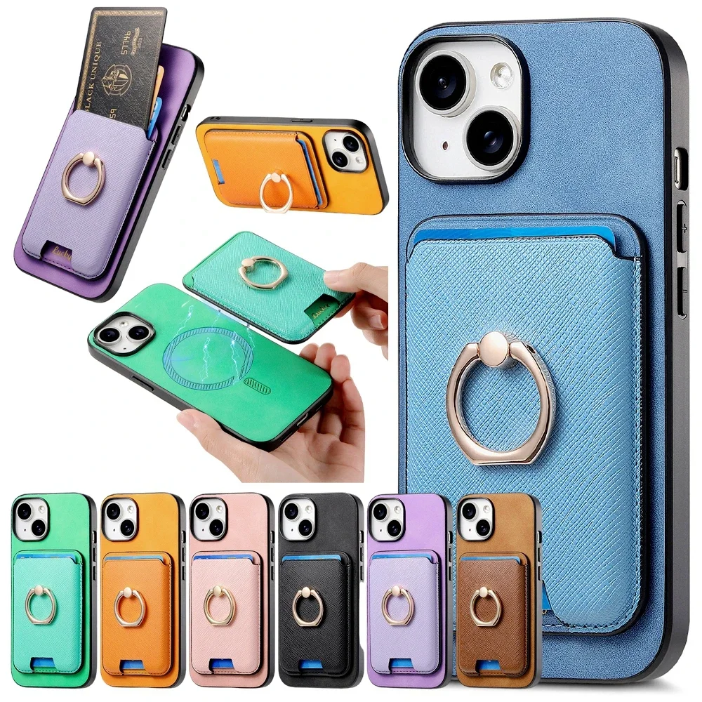 Magnetic Magsafe Leather Wallet Case Phone Cover With Cards Slot for IPhone 16 15 Plus 14 13 12 11 Pro Max XS XR Ring Bracket
Magnetic Magsafe Leather Wallet Case Phone Cover With Cards Slot for IPhone 16 15 Plus 14 13 12 11 Pro Max XS XR Ring Bracket