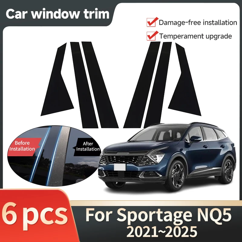 Car Window Trim Cover for Kia Sportage NQ5 2021 2022 2023 2024 2025 6pcs B C Column Pillar Posts Door Stickers Decal Accessories
Car Window Trim Cover for Kia Sportage NQ5 2021 2022 2023 2024 2025 6pcs B C Column Pillar Posts Door Stickers Decal Accessories