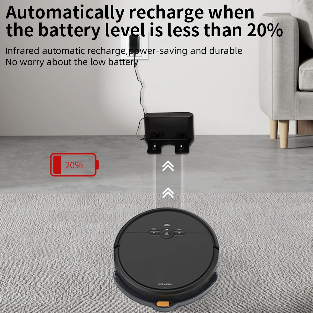 Robot Vacuum Cleaner Self- ReCharging 1000Pa Suction App Control Water Tank Wet Mopping Robot Vacuum Cleaner Electric Sweeper
Robot Vacuum Cleaner Self- ReCharging 1000Pa Suction App Control Water Tank Wet Mopping Robot Vacuum Cleaner Electric Sweeper