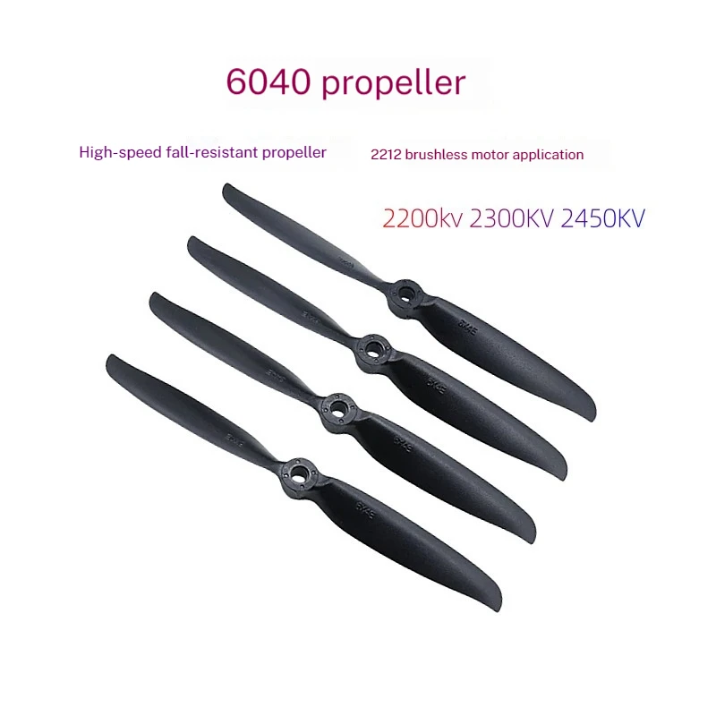 Brushless Motor Dedicated 6x4e High-Speed, Drop Resistant And Resilient Propeller Model Airplane Accessories 6-Inch 6040e Propel
Brushless Motor Dedicated 6x4e High-Speed, Drop Resistant And Resilient Propeller Model Airplane Accessories 6-Inch 6040e Propel