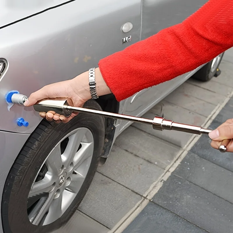 Car Dent Puller Repair Kit, Aluminum T-Shaped Handheld Tool with 30 Pieces of Pads, Paintless Dent Puller, Includes T-Shaped Rod, Suitable for Long and Short Dent Removal, Comes with Blue and Pink Labels, Designed for Bump Repair, Effective in Dealing wit
Car Dent Puller Repair Kit, Aluminum T-Shaped Handheld Tool with 30 Pieces of Pads, Paintless Dent Puller, Includes T-Shaped Rod, Suitable for Long and Short Dent Removal, Comes with Blue and Pink Labels, Designed for Bump Repair, Effective in Dealing wit