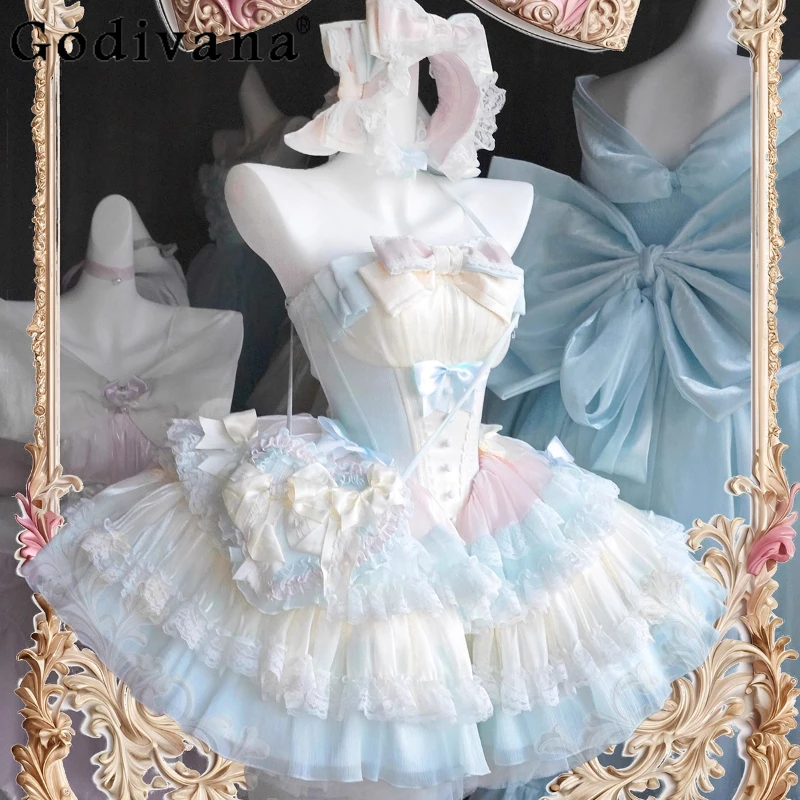Sweet Lolita Princess Dress 2025 Autumn Women's Tube Top Satin Bow Slim Pettiskirt Short Mini Party Dress Ballet Style Dresses
Sweet Lolita Princess Dress 2025 Autumn Women's Tube Top Satin Bow Slim Pettiskirt Short Mini Party Dress Ballet Style Dresses