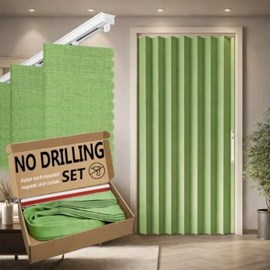 Accordian Door Curtain, Install Adhesive Track 100% out Doorway Curtains, Suitable for Bedroom, Closet, Interior Room Divider,
Accordian Door Curtain, Install Adhesive Track 100% out Doorway Curtains, Suitable for Bedroom, Closet, Interior Room Divider,