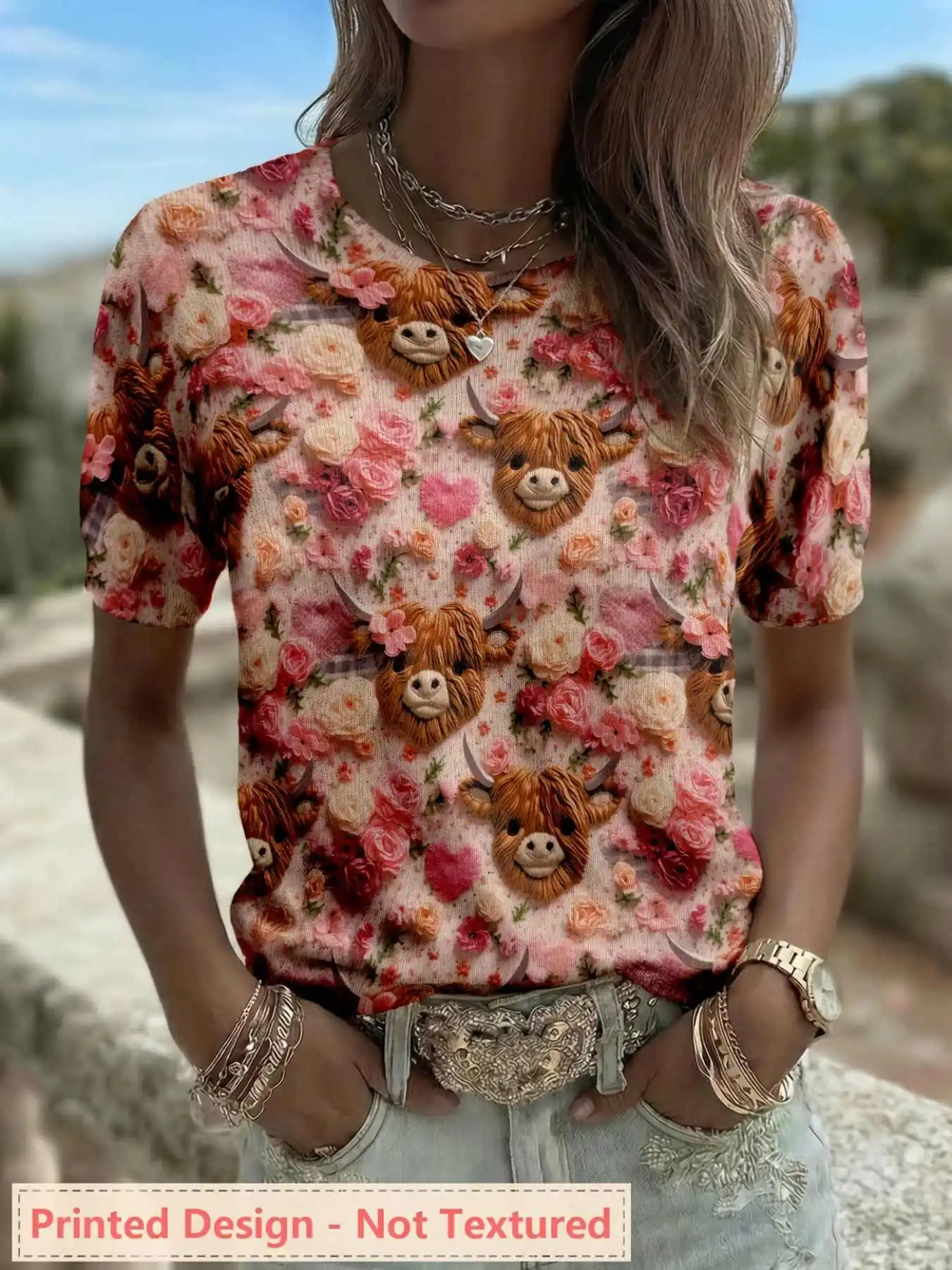 Printed Design - Nottextured Spring/Summer Fashion New Pullover Round Neck Short Sleeve Women's Top with Animal Pattern Flat Digital Print Trendy Women's Clothing Ladies' Top
Printed Design - Nottextured Spring/Summer Fashion New Pullover Round Neck Short Sleeve Women's Top with Animal Pattern Flat Digital Print Trendy Women's Clothing Ladies' Top