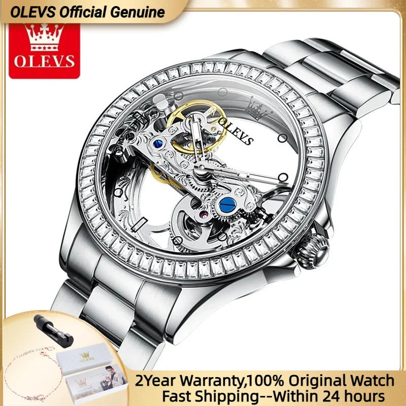 OLEVS 6699 Automatic Mechanical Women's Watch Transparent 40mm Big Dial Design Bracelet Watch Set Gift Luxury Watch for Women
OLEVS 6699 Automatic Mechanical Women's Watch Transparent 40mm Big Dial Design Bracelet Watch Set Gift Luxury Watch for Women
