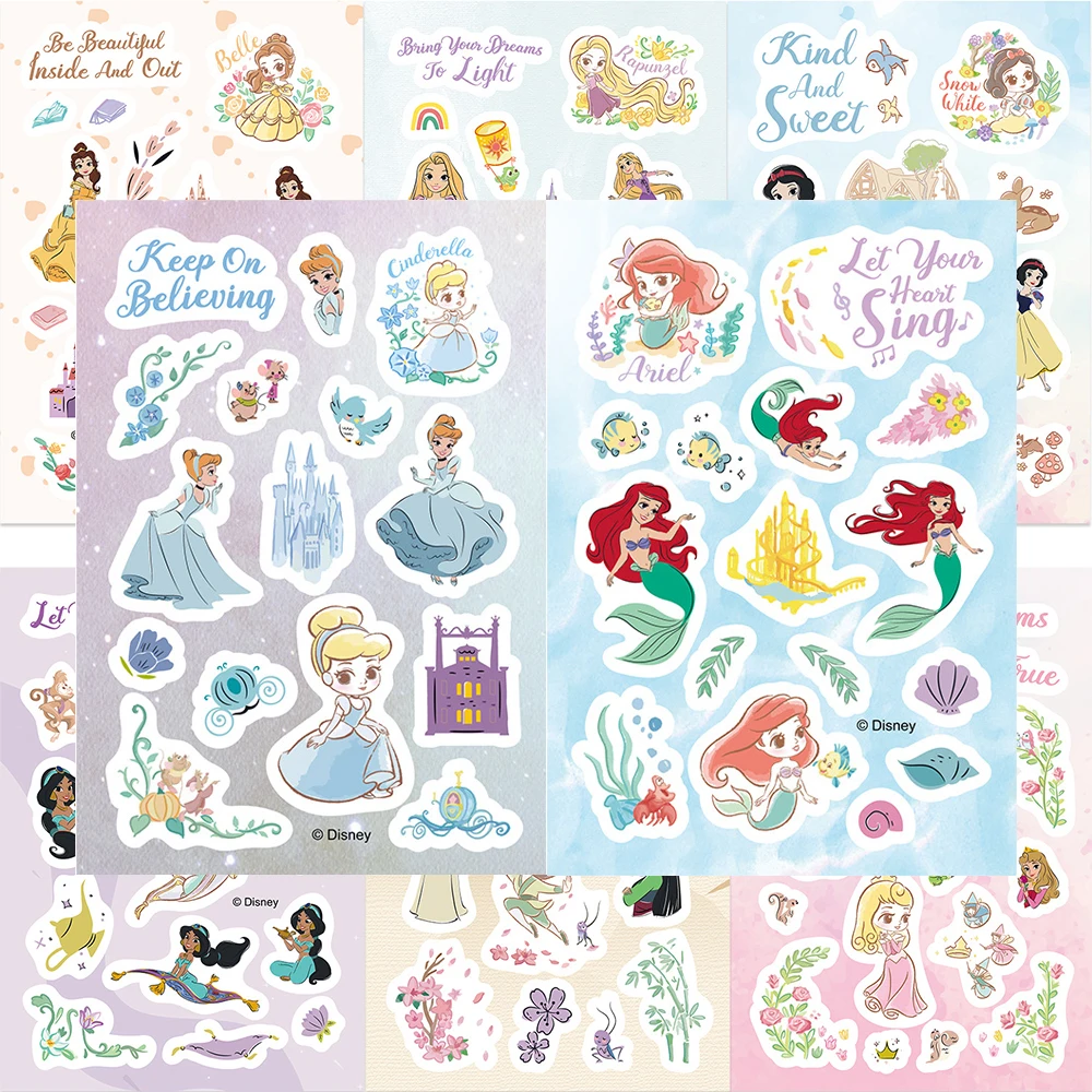 8/16sheets Cute Disney Cartoon Mix Princess Stickers Cute Anime Aesthetic Decal DIY Laptop Guitar Decoration Sticker Reward Gift
8/16sheets Cute Disney Cartoon Mix Princess Stickers Cute Anime Aesthetic Decal DIY Laptop Guitar Decoration Sticker Reward Gift