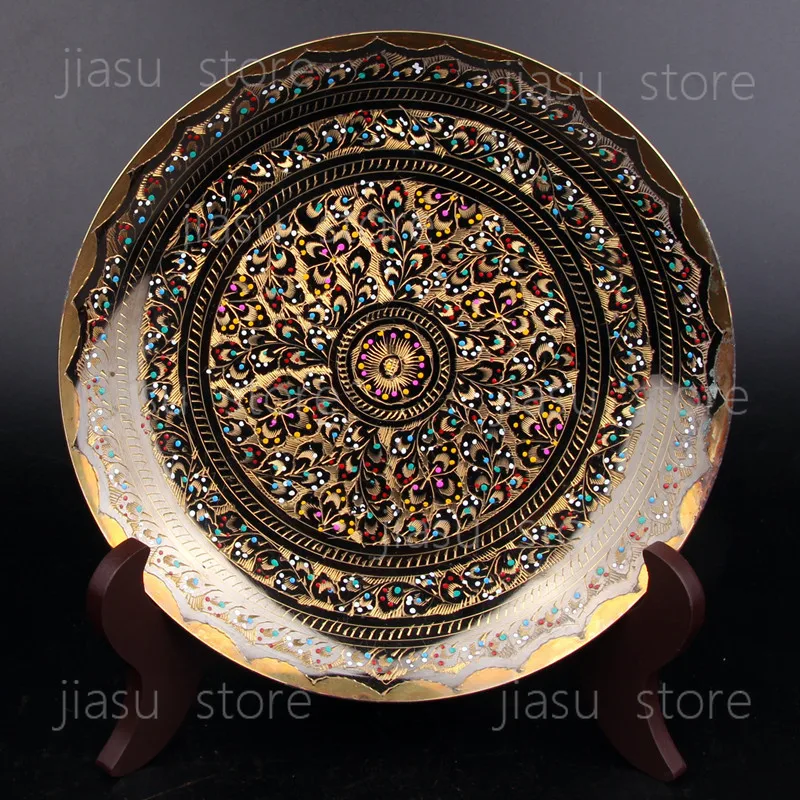 Antique Brass Wall Plate Handcrafted Colorful Dot Copper Platter Home Hotel Lobby Entrance Desktop Ornament
Antique Brass Wall Plate Handcrafted Colorful Dot Copper Platter Home Hotel Lobby Entrance Desktop Ornament