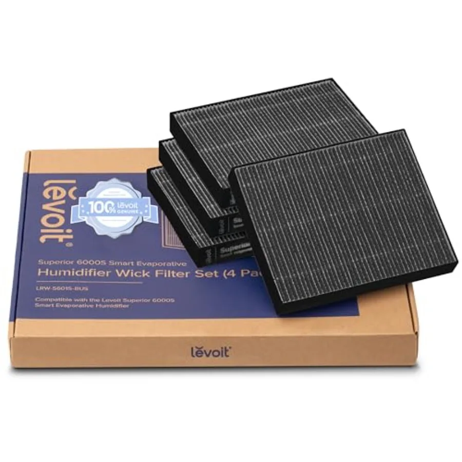 4-Pack Replacement Filters for Superior 6000S Smart Evaporative Humidifier Captures Large Particles and Minerals Extends Filter
4-Pack Replacement Filters for Superior 6000S Smart Evaporative Humidifier Captures Large Particles and Minerals Extends Filter
