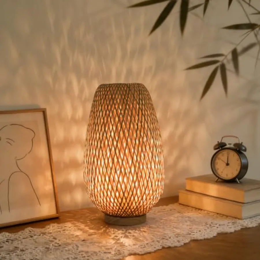 Rattan Lamp, Vintage Boho Lamp for Bedside, Handmade Mini Bamboo Table Lamp for Entrance Bedroom Living Room Office and Home De
Rattan Lamp, Vintage Boho Lamp for Bedside, Handmade Mini Bamboo Table Lamp for Entrance Bedroom Living Room Office and Home De