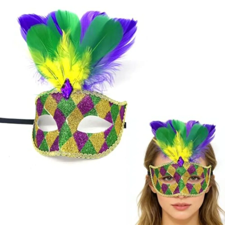 Mardi Gras Masks for Women with Feathers Mascarade Venetian Mask for Mardi Gras Cosplay Prom
Mardi Gras Masks for Women with Feathers Mascarade Venetian Mask for Mardi Gras Cosplay Prom