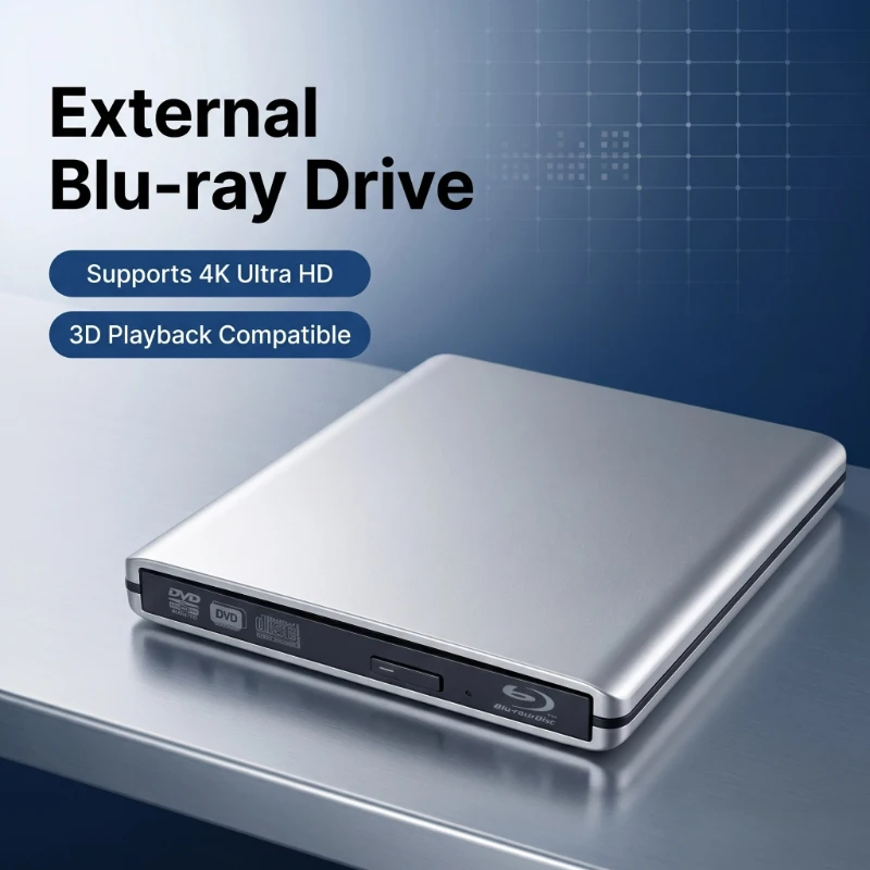 Portable External 4K Blu-ray Recorder USB3.0 Slim Aluminum Blu Ray DVD CD RW Player Burner Full Region Free Plug & Play Optical
Portable External 4K Blu-ray Recorder USB3.0 Slim Aluminum Blu Ray DVD CD RW Player Burner Full Region Free Plug & Play Optical