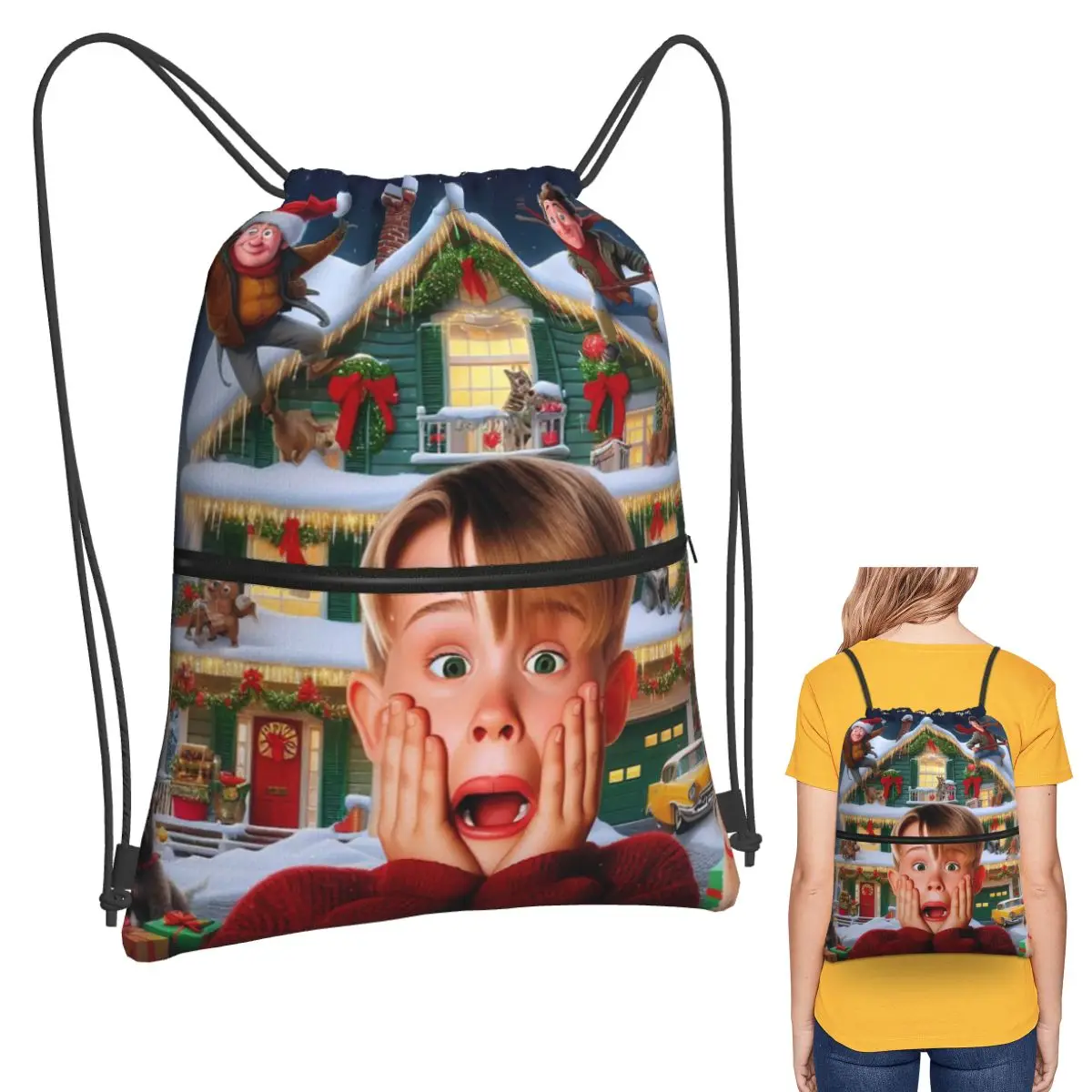 Home - Comedy Film Home Alone Funny Backpacks Casual Drawstring Bundle Pocket Sports Bag Book Bags for Travel Students
Home - Comedy Film Home Alone Funny Backpacks Casual Drawstring Bundle Pocket Sports Bag Book Bags for Travel Students