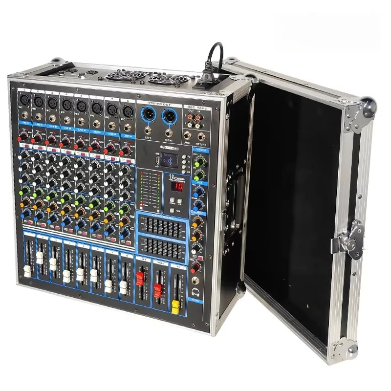 8 Channel Mixer With Carrying Case Sound System Professional Controller Audio Mixing Console Karaoke Power Mixer Amplifier
8 Channel Mixer With Carrying Case Sound System Professional Controller Audio Mixing Console Karaoke Power Mixer Amplifier