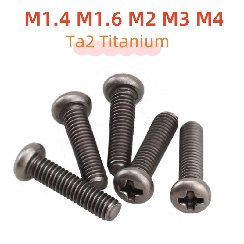 10pcs Ta2 Titanium Pan Head Phillips Screw Bolt M1.4 M1.6 M2 M3 M4 Cross Round Head Machine Screw Length 5~16mm
10pcs Ta2 Titanium Pan Head Phillips Screw Bolt M1.4 M1.6 M2 M3 M4 Cross Round Head Machine Screw Length 5~16mm