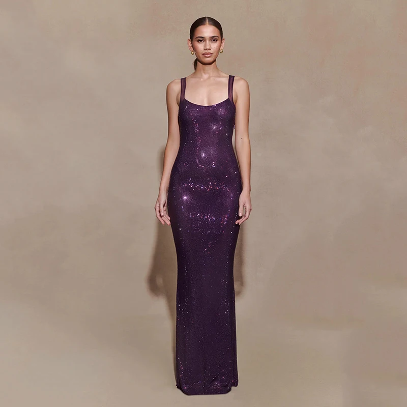 High Quality Diamond Hip Hugging Dresses Spring Women Sleeveless Backless Slim Dress High Waist Pullover Floor Length Dress
High Quality Diamond Hip Hugging Dresses Spring Women Sleeveless Backless Slim Dress High Waist Pullover Floor Length Dress