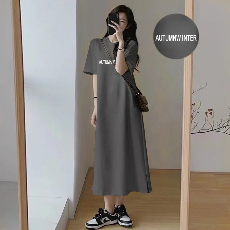 AUTUMNWINTER Print Casual T Shirt Dress Women Loose Short Sleeve Long Maxi Dress Side Split Homewear
AUTUMNWINTER Print Casual T Shirt Dress Women Loose Short Sleeve Long Maxi Dress Side Split Homewear