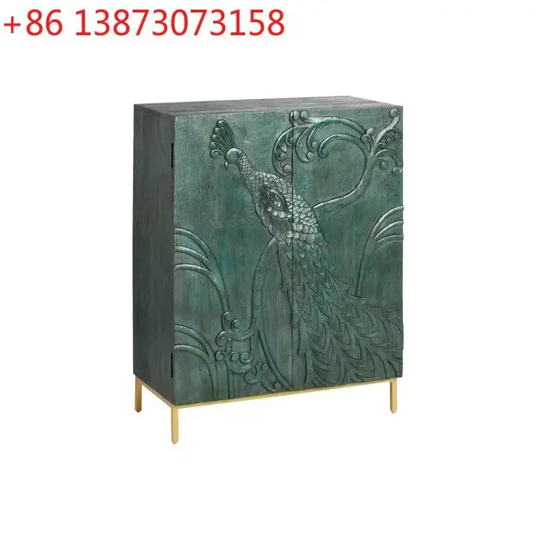 French retro locker American peacock carved single door porch storage cabinet shoe cabinet antique home decoration cabinet
French retro locker American peacock carved single door porch storage cabinet shoe cabinet antique home decoration cabinet