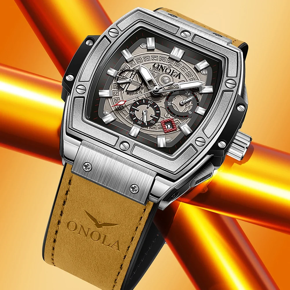 ONOLA 6813 Fully Automatic Men's Watch Leather Business Waterproof Complete Calendar Tourbillon Mechanical Watches for Men Reloj 
ONOLA 6813 Fully Automatic Men's Watch Leather Business Waterproof Complete Calendar Tourbillon Mechanical Watches for Men Reloj