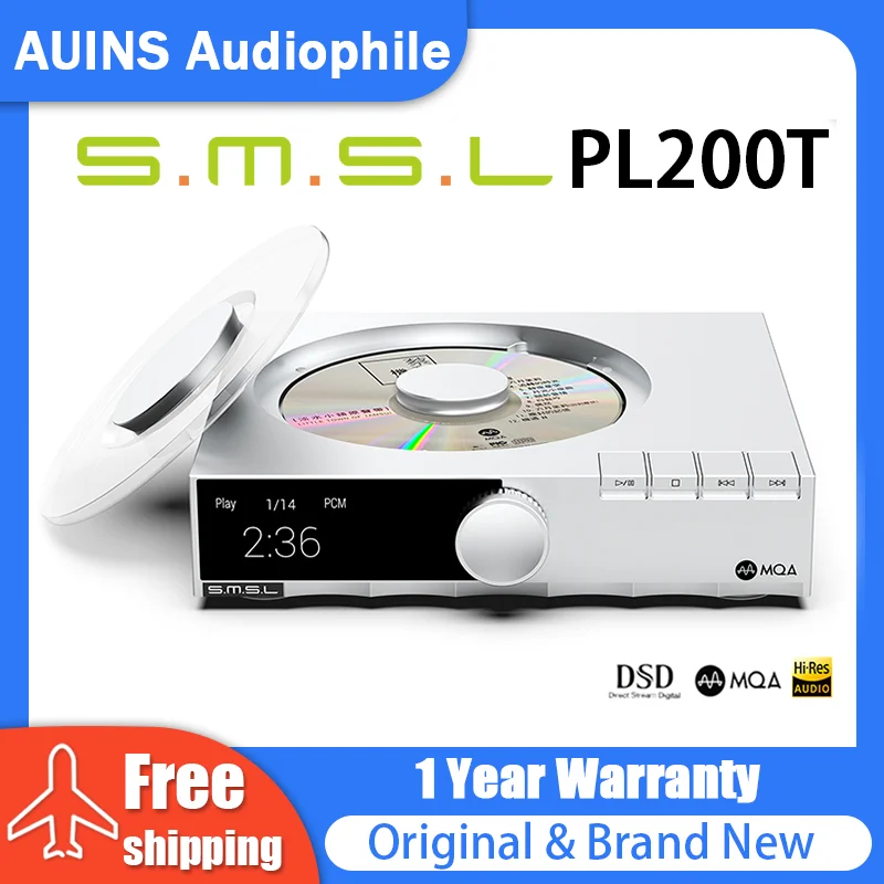 SMSL PL200T Hi-res CD Player MQA-CD DSD512 Clock Input P.A.S.S Servo System Support I2S AES/EBU Optical Coaxial Output USB Input
SMSL PL200T Hi-res CD Player MQA-CD DSD512 Clock Input P.A.S.S Servo System Support I2S AES/EBU Optical Coaxial Output USB Input