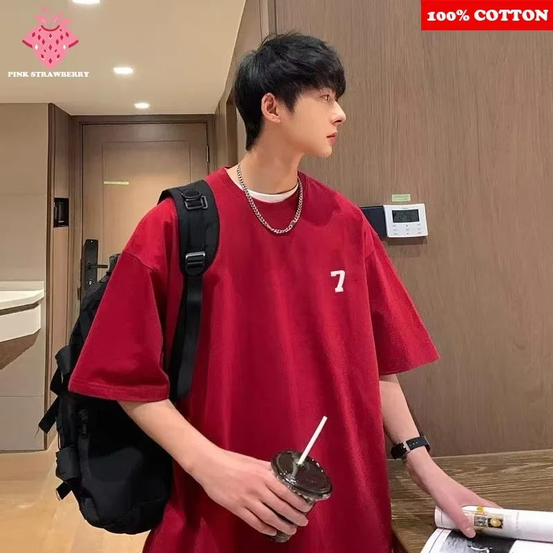 100% Cotton Men's Red T-shirt Summer 2025 New Fashion Hip Hop Letter Print Short Sleeve Tee Casual Y2k Top Youth mens clothing
100% Cotton Men's Red T-shirt Summer 2025 New Fashion Hip Hop Letter Print Short Sleeve Tee Casual Y2k Top Youth mens clothing