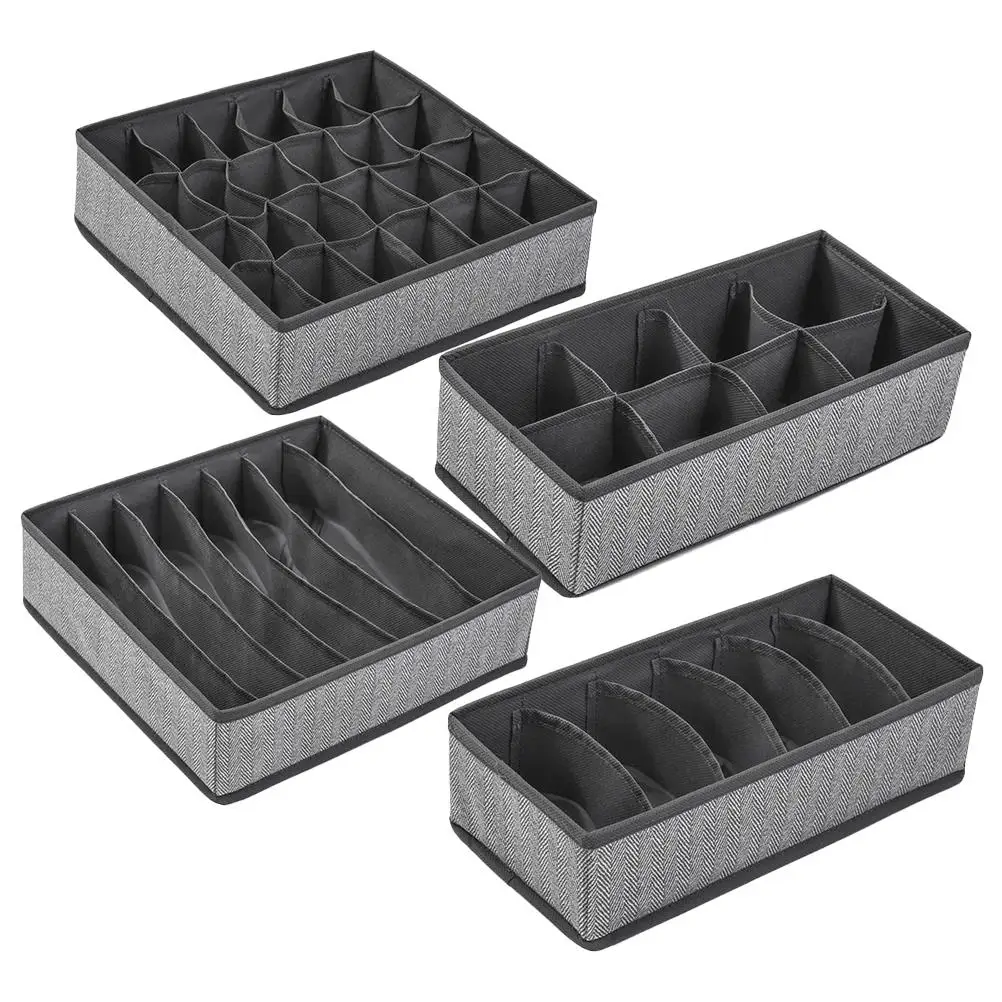 4 Pcs Underwear Storage ganizer Foldable Non woven Fabric Oxford Cloth Grey Drawer Wardrobe Closet Sock Bra Box
4 Pcs Underwear Storage ganizer Foldable Non woven Fabric Oxford Cloth Grey Drawer Wardrobe Closet Sock Bra Box