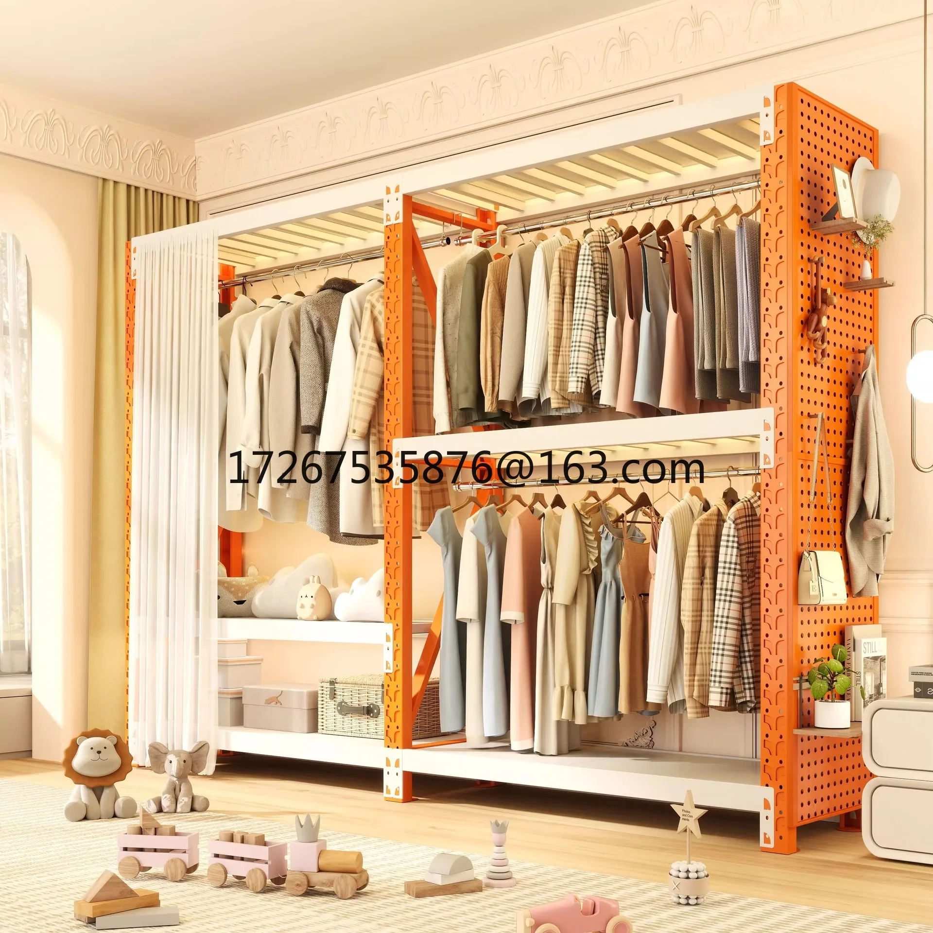Shelf Wardrobe Easy Assembly Bedroom Room Cloakroom Storage Shelf Floor Open Cargo Hanger Home Use
Shelf Wardrobe Easy Assembly Bedroom Room Cloakroom Storage Shelf Floor Open Cargo Hanger Home Use