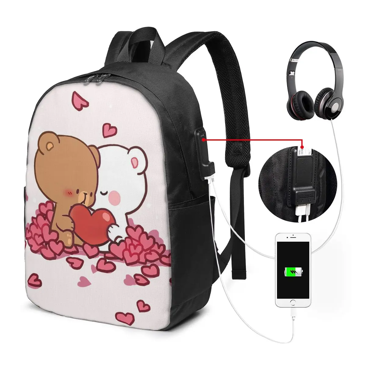 Peach And Goma Bubu Dudu Balloon Backpack Travel Notebook Bag Computer College Student School Bag Laptop Shoulder Bags
Peach And Goma Bubu Dudu Balloon Backpack Travel Notebook Bag Computer College Student School Bag Laptop Shoulder Bags