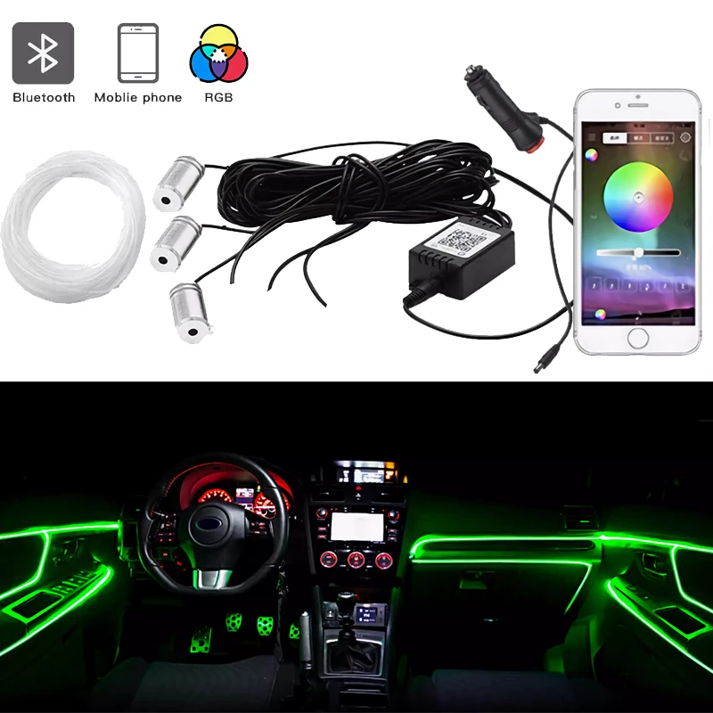 Светодиодная лента RGB для салона автомобиля, гибкая декоративная лампа с поддержкой Bluetooth, с управлением через приложение
Светодиодная лента RGB для салона автомобиля, гибкая декоративная лампа с поддержкой Bluetooth, с управлением через приложение