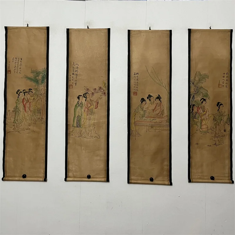 China Old Scroll Painting, Four Screen Paintings, Middle Hall Hanging Painting, Li Lina's Ink Pavilion
China Old Scroll Painting, Four Screen Paintings, Middle Hall Hanging Painting, Li Lina's Ink Pavilion