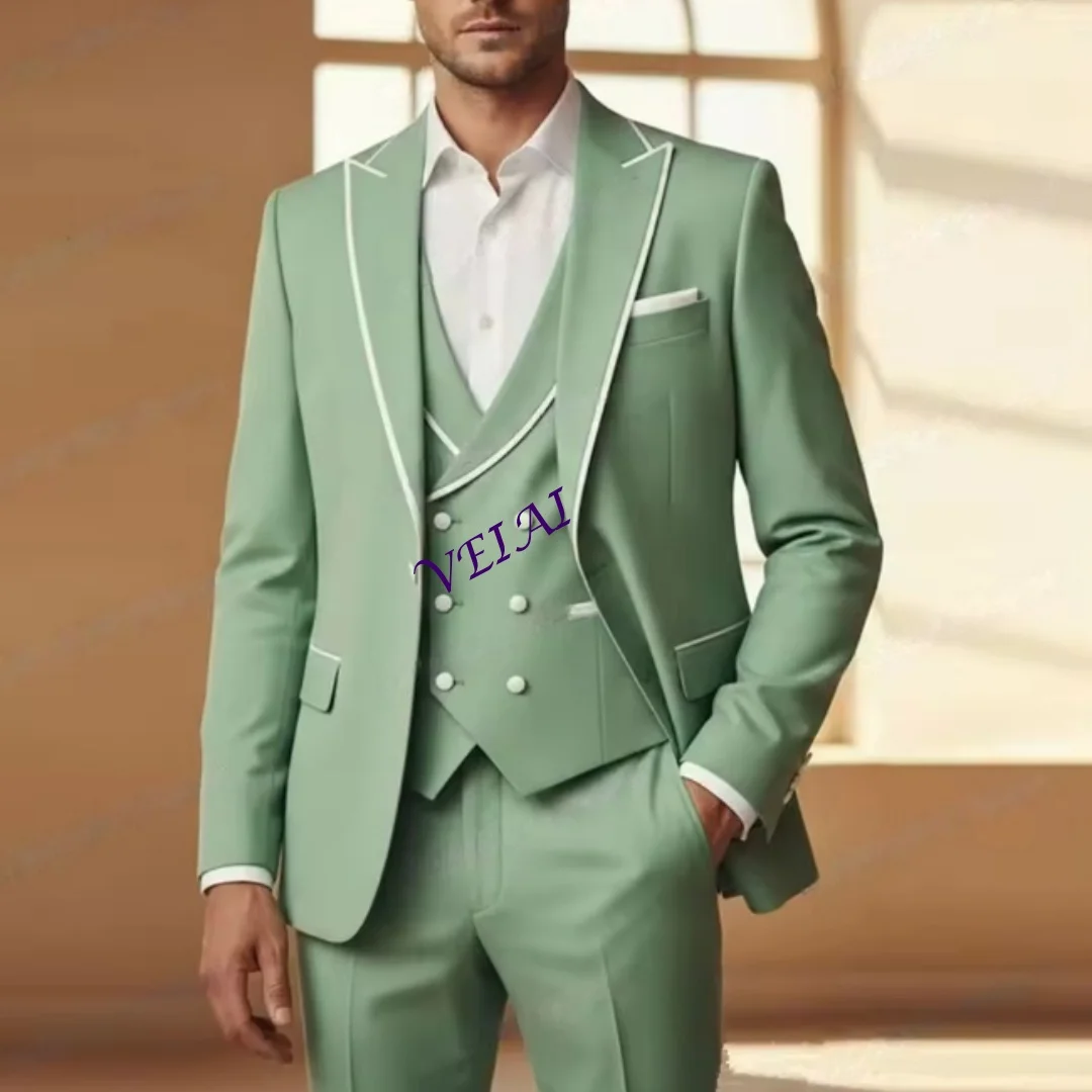CustomizedOlive Green Men Suit Single-breasted Peak Lapel 3 Pieces(Jacket+Pants+Vest) Male Formal Wedding Party Set
CustomizedOlive Green Men Suit Single-breasted Peak Lapel 3 Pieces(Jacket+Pants+Vest) Male Formal Wedding Party Set