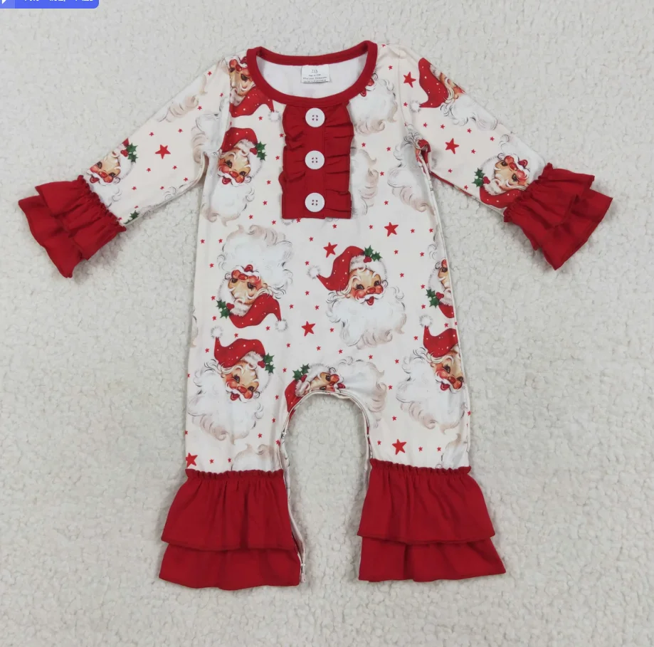 Новая рождественская одежда, детский комбинезон с длинными рукавами для девочек, красный комбинезон с рюшами для новорожденных
Новая рождественская одежда, детский комбинезон с длинными рукавами для девочек, красный комбинезон с рюшами для новорожденных