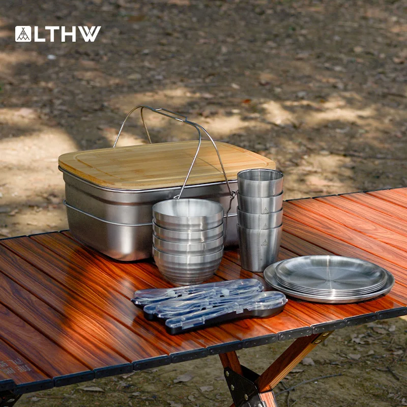 LTHW Outdoor 3-4 person tableware set, portable 304 stainless steel picnic set with chopping board
LTHW Outdoor 3-4 person tableware set, portable 304 stainless steel picnic set with chopping board