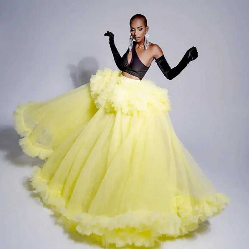Light Yellow Tulle Skirts Long Tiered Chic Puffy Formal Party Birthday Skirt Custom Made High Waist Woman Clothe For PhotoShoots
Light Yellow Tulle Skirts Long Tiered Chic Puffy Formal Party Birthday Skirt Custom Made High Waist Woman Clothe For PhotoShoots